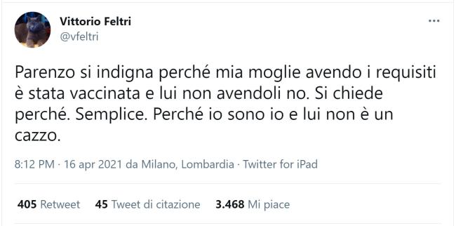 Tweet di Feltri