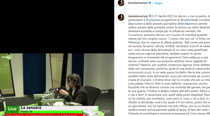 Daniela Martani su Instagram