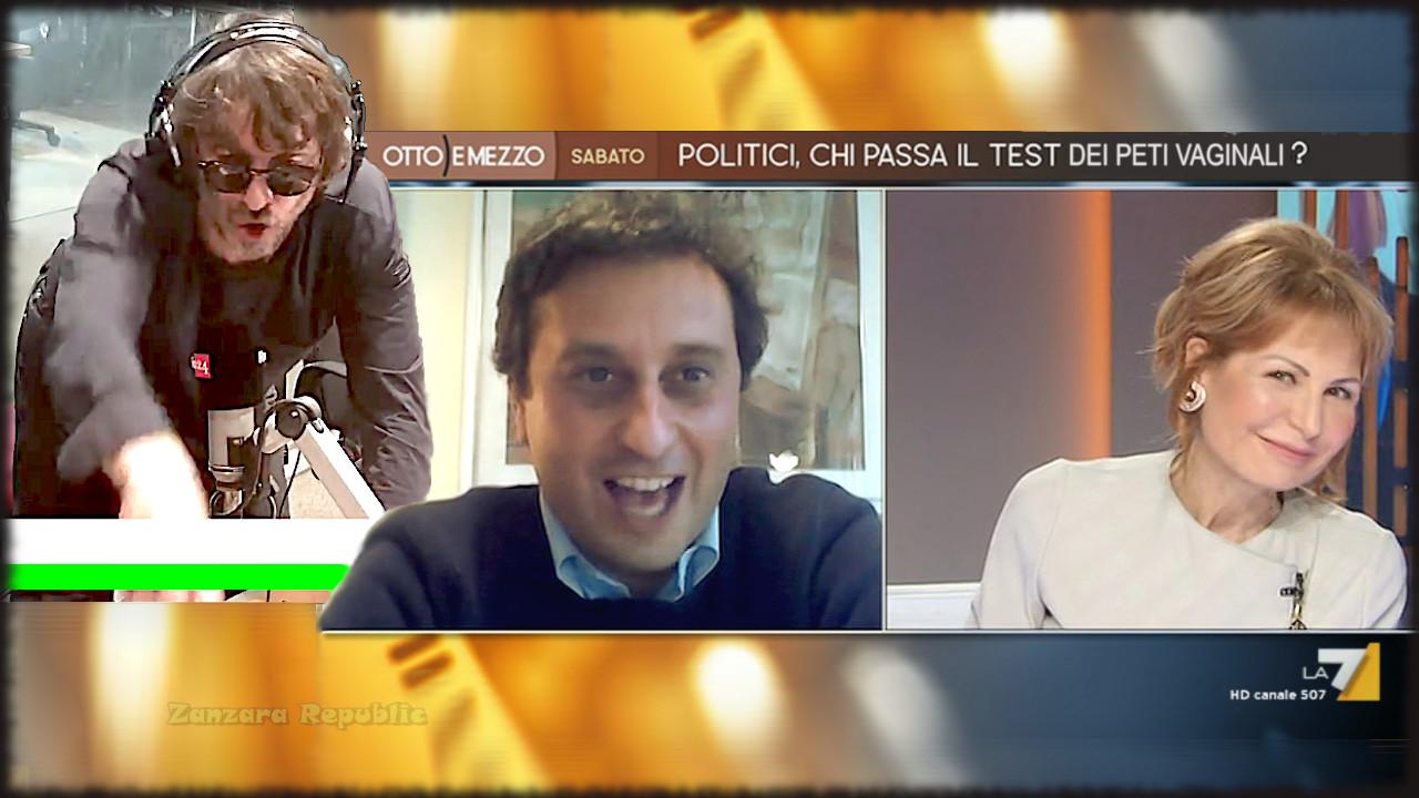 Parenzo impegnato con Lilli Gruber e Cruciani infuriato.