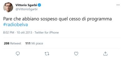 Sgarbi tweet
