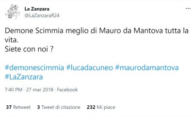 Zanzara tweet Demone Scimmia